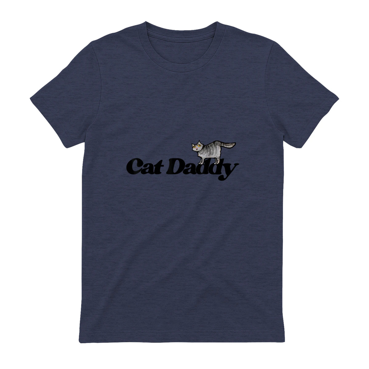 Chat Daddy drôle chat papa drôle chat papa humour fête des pères père in Heather Navy - back view