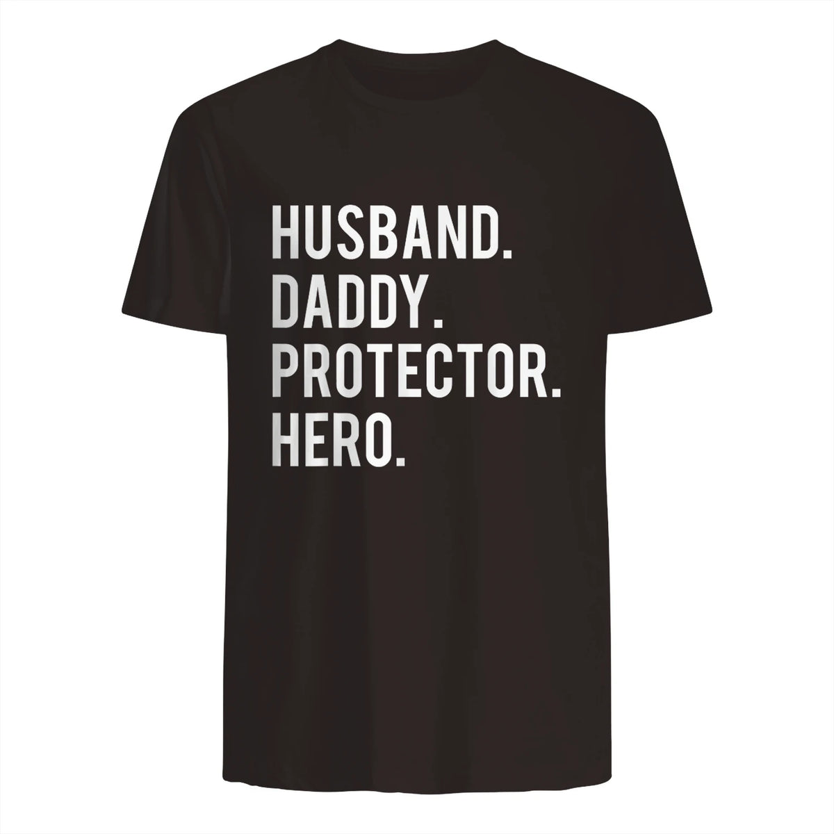 Husband daddy protector hero T Shirt cool father dad tee in Dark Chocolate - back view