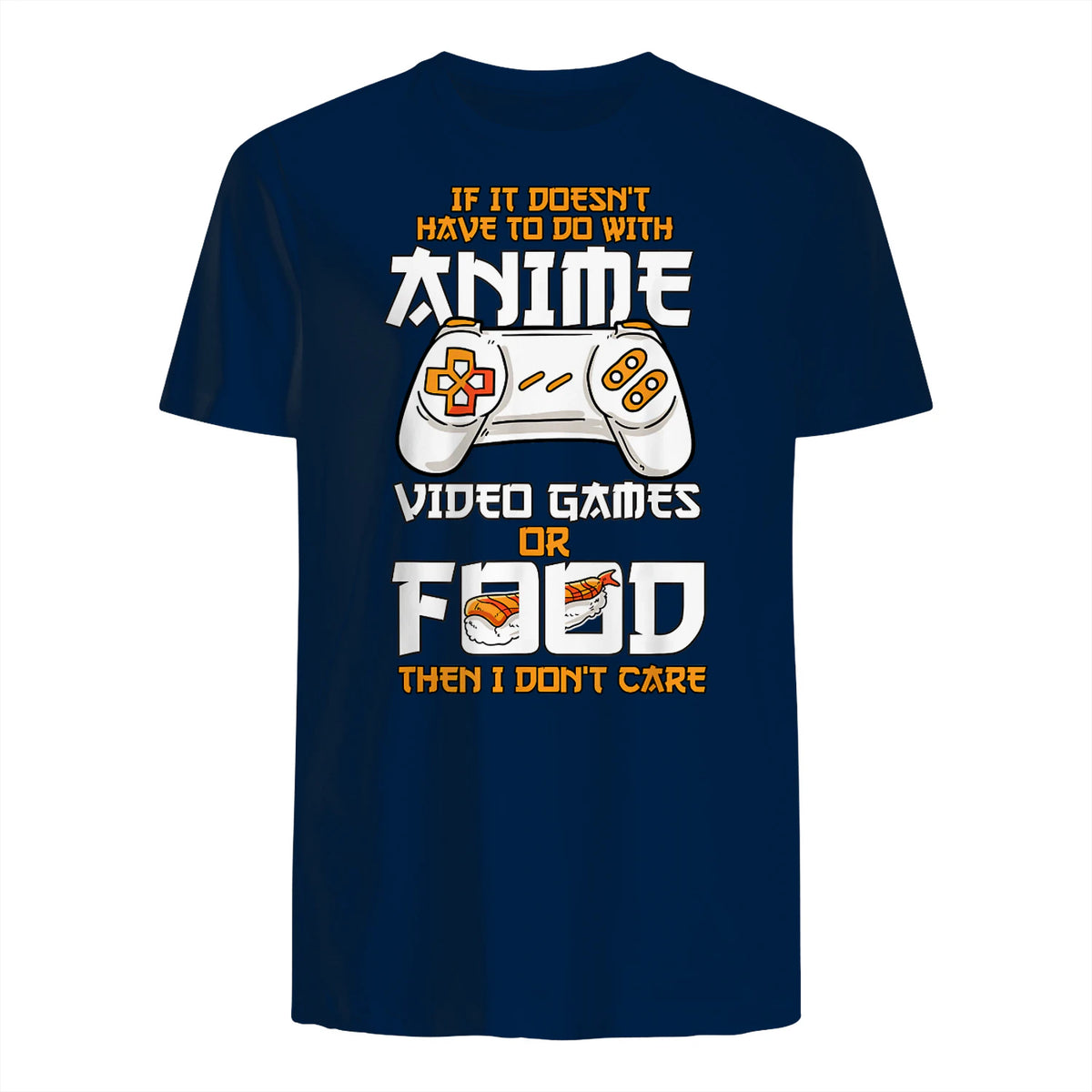 Cute Manga & Anime Merch for Anime Girls & Boys Unisex Anime Video Games Food Sushi Gaming Merch Otaku Gift Anime in Navy - back view