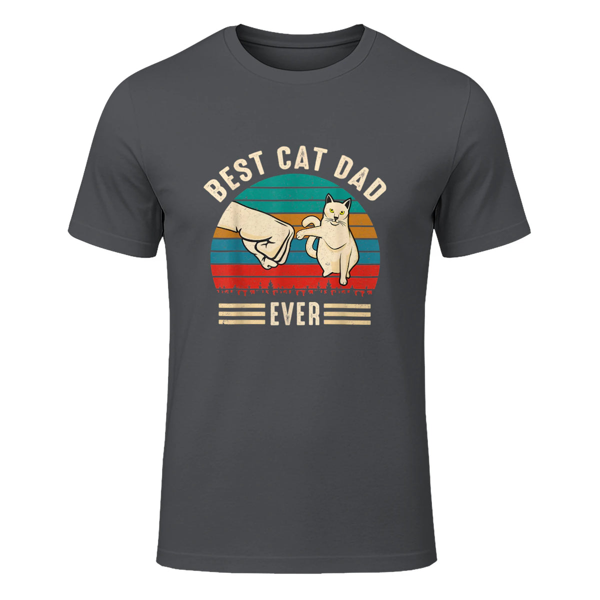 Best Cat Dad Ever - Meilleur chat papa jamais chat in Charcoal - front view