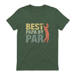 Funny Best Papa By Par Father's Day Golf Gift Grandpa in Military Green - back view