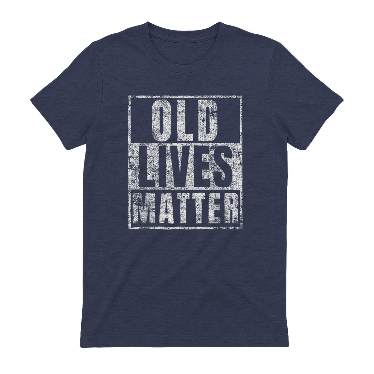Old Lives Matter Funny Birthday Party Gag Gift for Dad in Heather Navy - back view