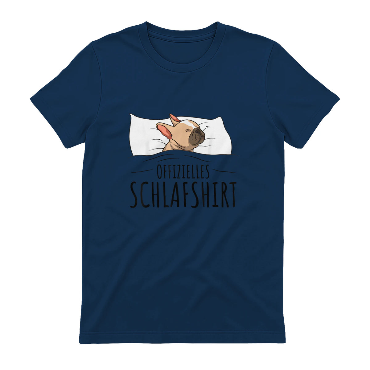 Süße Französische Bulldoggen Geschenke Offizielles Schlafshirt Schlafanzug Französische Bulldogge , Weiß, S, Kurz in Navy - back view