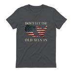 Don't Let The Old Man in Vintage American Flag T-Shirt in Charcoal - back view
