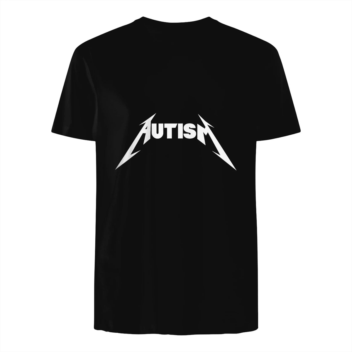 Funny Design Autism Skeleton Meme Metal Rock for Men Women in Black - back view
