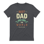 Best Dad in the World, Retro Vintage Look T-Shirt in Charcoal - back view