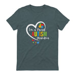I'm A Proud Grandma Love Heart Autism Awareness Puzzle in Dark Heather - back view