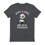 Cute Panda Kawaii Just A Girl Who Loves Pandas Girls in Charcoal - back view
