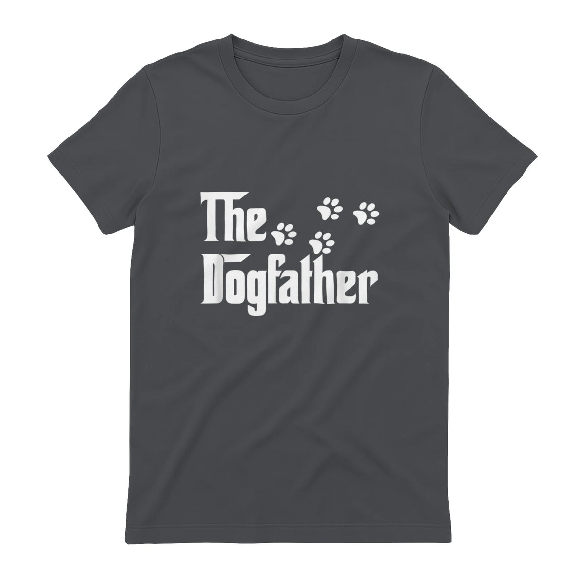 The Dogfather T-Shirt Dad Fathers Day Gift Dog Lover in Charcoal - back view