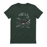 Black Night Leopard Gecko Lézard Reptile Anatomie drôle animal de compagnie in Forest Green - back view