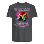 The Child Is Grown The Dream Is Gone Comfortably Number T-Shirt in Charcoal - back view