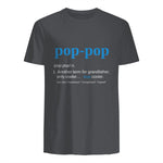 Pop Pop Gifts Grandpa Fathers Day in Charcoal - back view