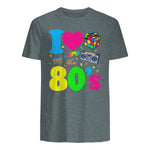 I Love the Eighties Classic Nostalgia T-Shirt in Dark Heather - back view