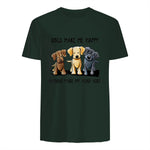 Dogs Makes Me Happy Humans Make My Head Hurt T-Shirt in Forest Green - back view
