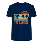 Funny Gamer Gift Headset Can't Hear You I'm Gaming in Navy - back view