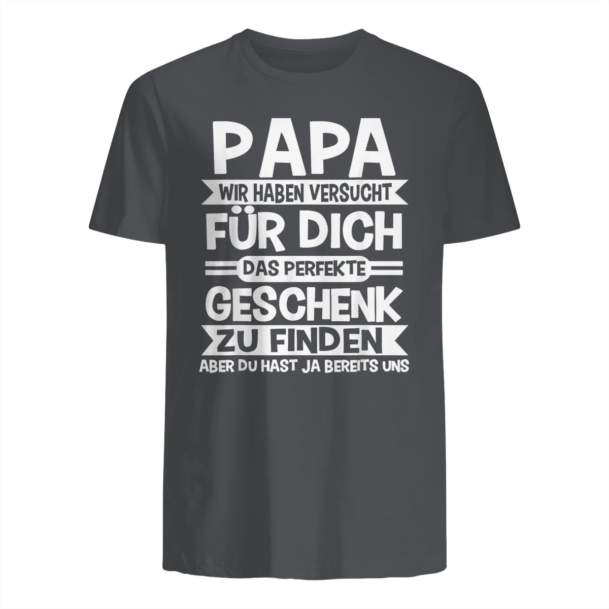 Papa und Vater Motiv, Lustiger Spruch, Herren Vatertag Halbarm in Charcoal - back view
