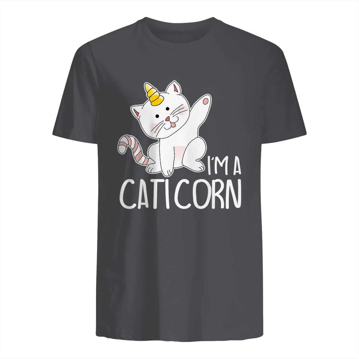 Chats Licorne I Chaton doux I Licorne I Chats in Charcoal - back view