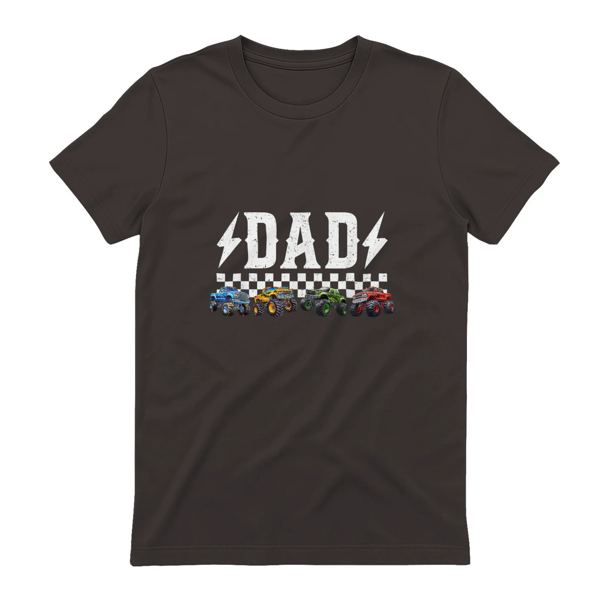 Dad Retro Monster Truck T-Shirt in Dark Chocolate - back view
