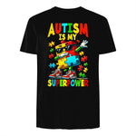 Puzzle Autism Awareness Autistic Support in Black - back view