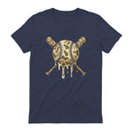 Baseball Drip Camo Baseball Bats Boys Sports Cool Game Day T-Shirt in Heather Navy - back view