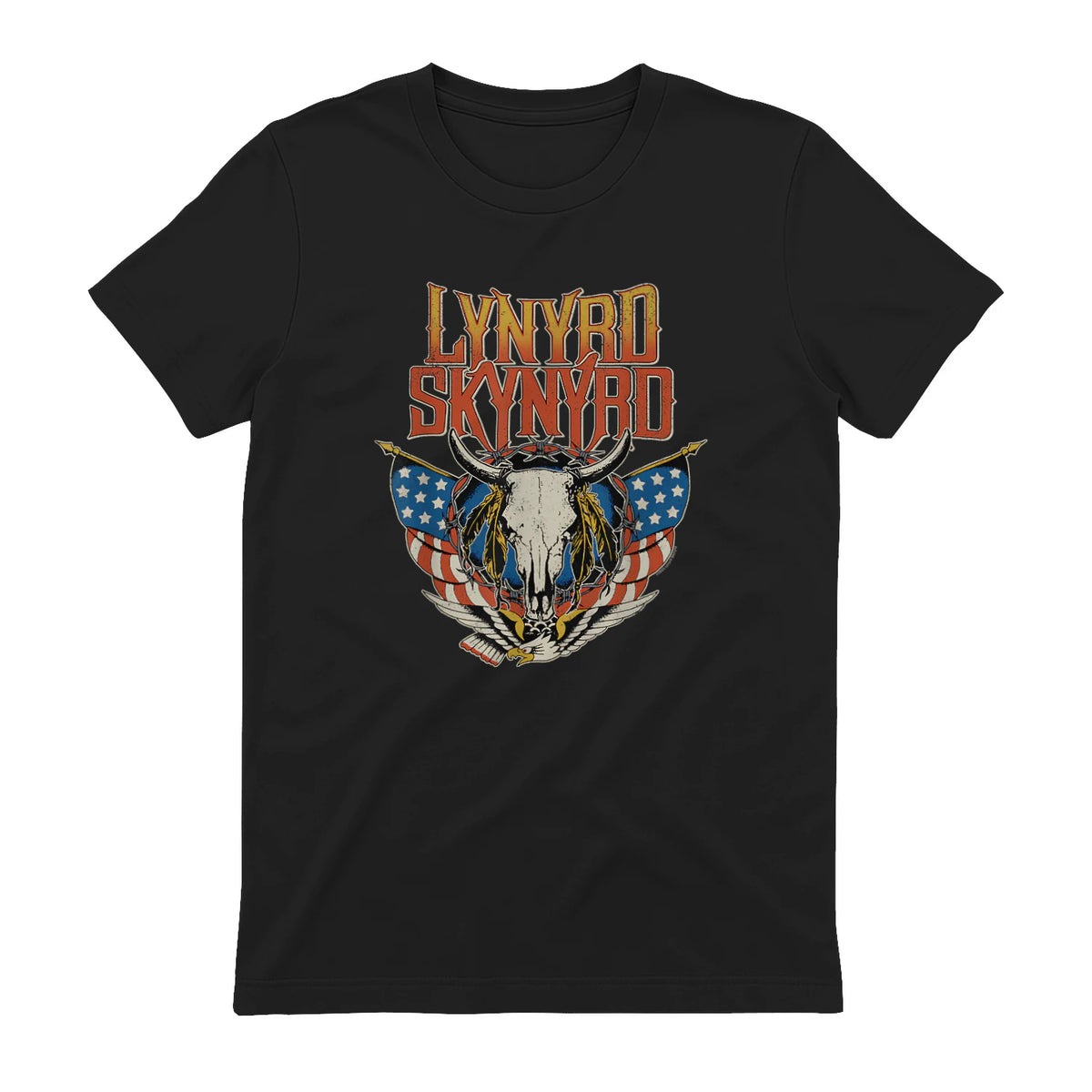 Lynyrd Skynyrd - Americana Steer Skull T-Shirt in Black - back view