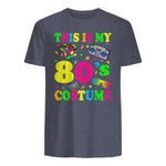 This Is My Eighties Costume Party T-Shirt in Heather Navy - back view