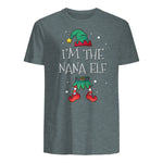 I'm The Nana Elf Shirt Matching Family Outfits Christmas in Dark Heather - back view
