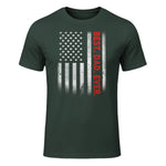 Best Dad Ever With US American Flag Gift For Father's Day in Forest Green - front view
