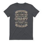 I Never Dreamed That I'd Become A Grumpy Old Man Grandpa in Charcoal - back view