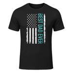 Father's day Best dad ever with US american flag Short Sleeve in Black - front view