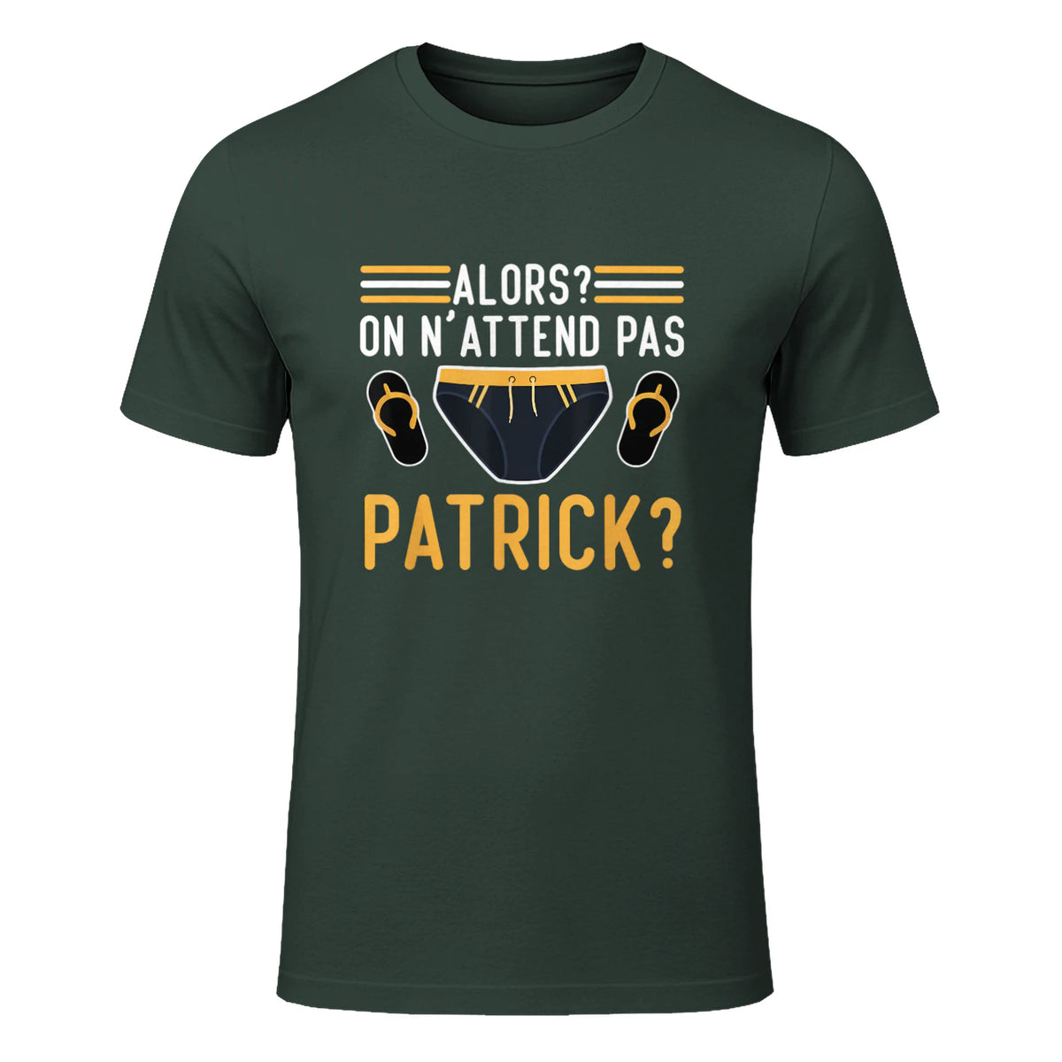 Alors on n'attend Pas Patrick in Forest Green - front view
