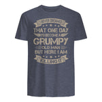 I Never Dreamed That I'd Become A Grumpy Old Man Grandpa in Heather Navy - back view