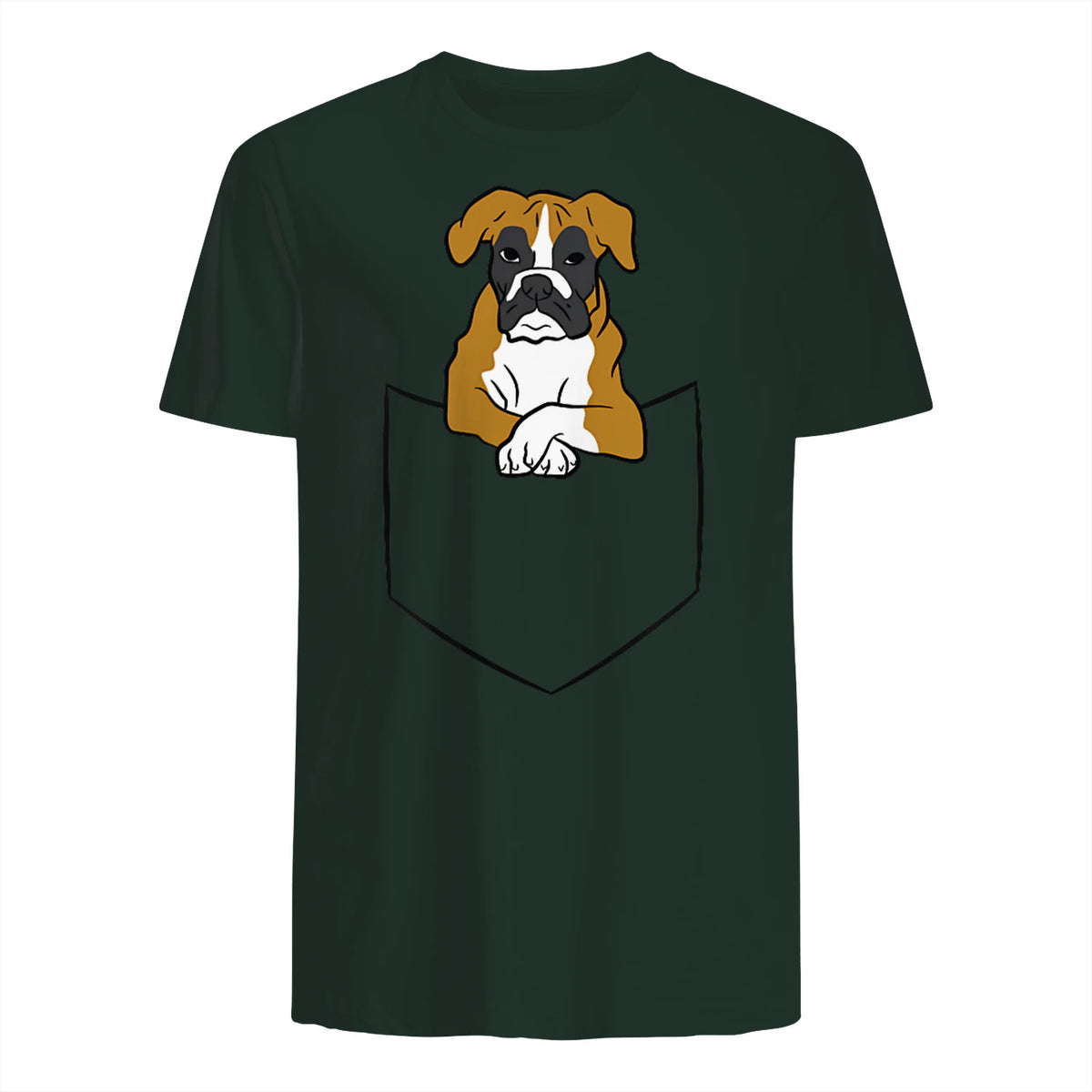 Chien Boxer dans la poche Chien Boxer in Forest Green - back view