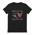 Don't Let The Old Man in Vintage American Flag T-Shirt in Black - back view