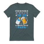 bientôt papa 2026 Annonce Futur Papa Humour Nouveau Papa tee in Dark Heather - back view