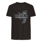 Dirt Bike American Flag T-Shirt Motocross Enduro Shirt T-Shirt in Dark Chocolate - back view