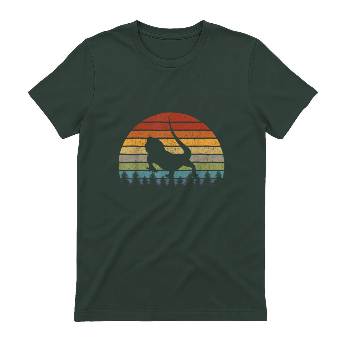Dragon barbu - Graphique rétro - Lover vintage in Forest Green - back view
