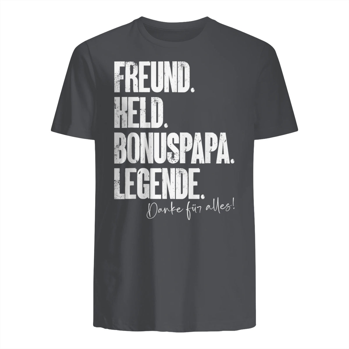 Bonuspapa Bester Stiefpapa Stiefvater Bonus Papa T-Shirt in Charcoal - back view