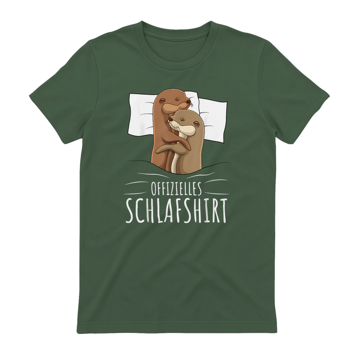 Offizielles Schlafshirt Otter Schlafanzug Seeotter in Military Green - back view