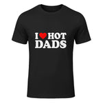 I Love I Heart Hot Dads Shirt in Black - front view