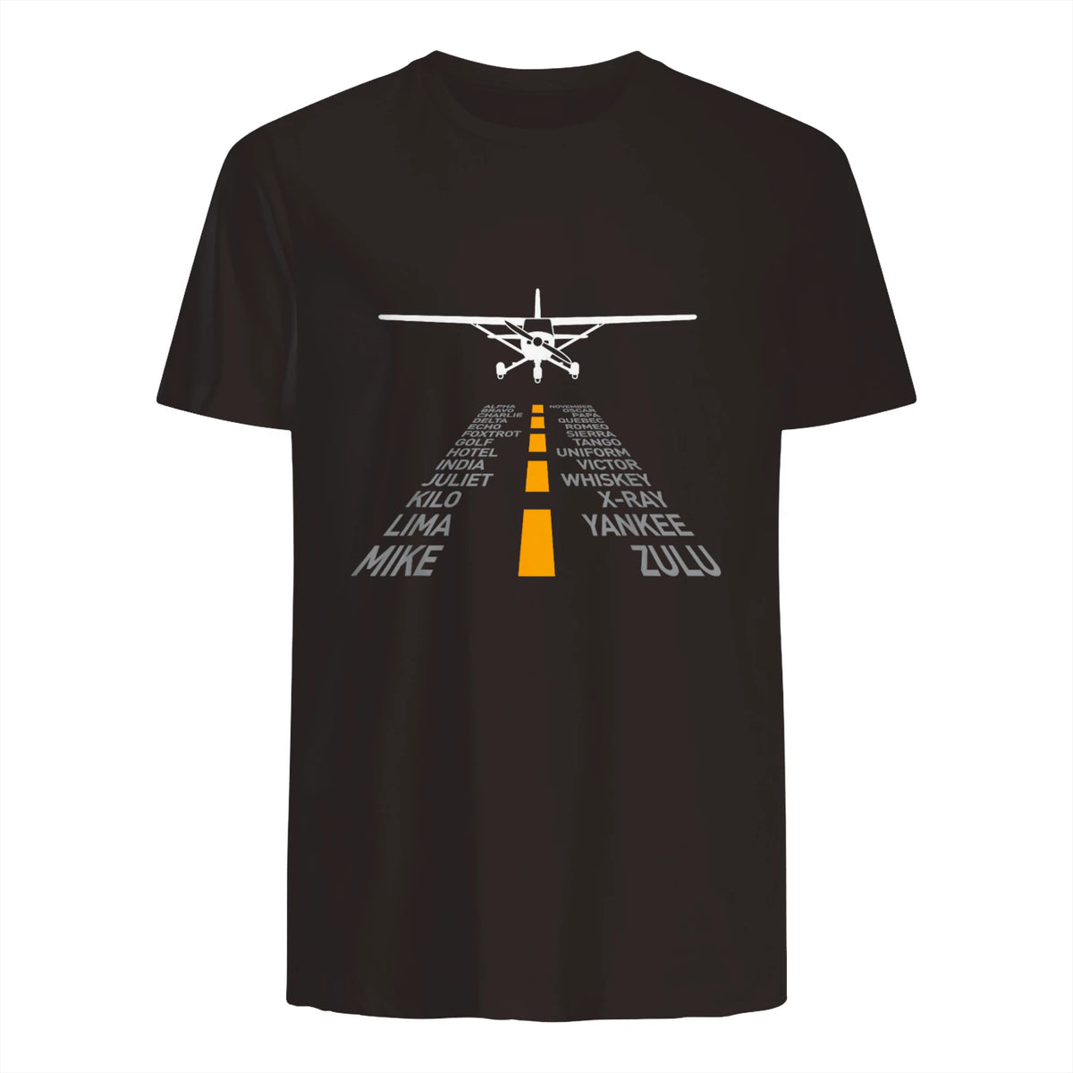 Avion RC Pilot Aéroport Piste Phonetic Alphabet Petit Avion in Dark Chocolate - back view