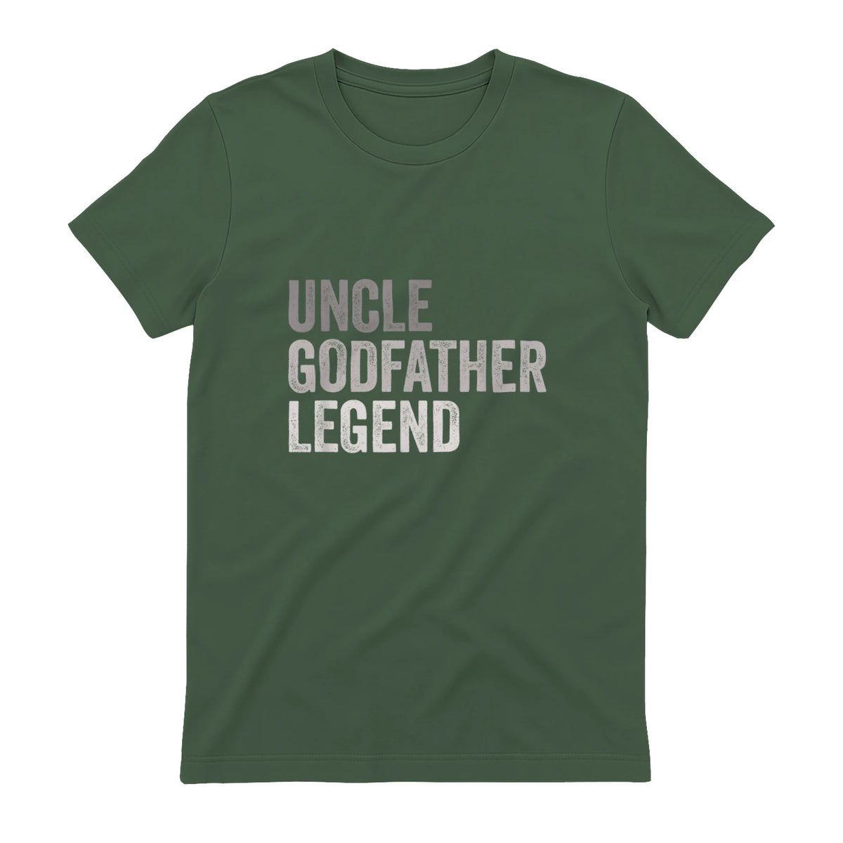 Funny Uncle Godparent Hero Message Uncle Godfather Legend For A Favorite Uncle Family Baptism T-Shirt - Black, Sm in Military Green - back view