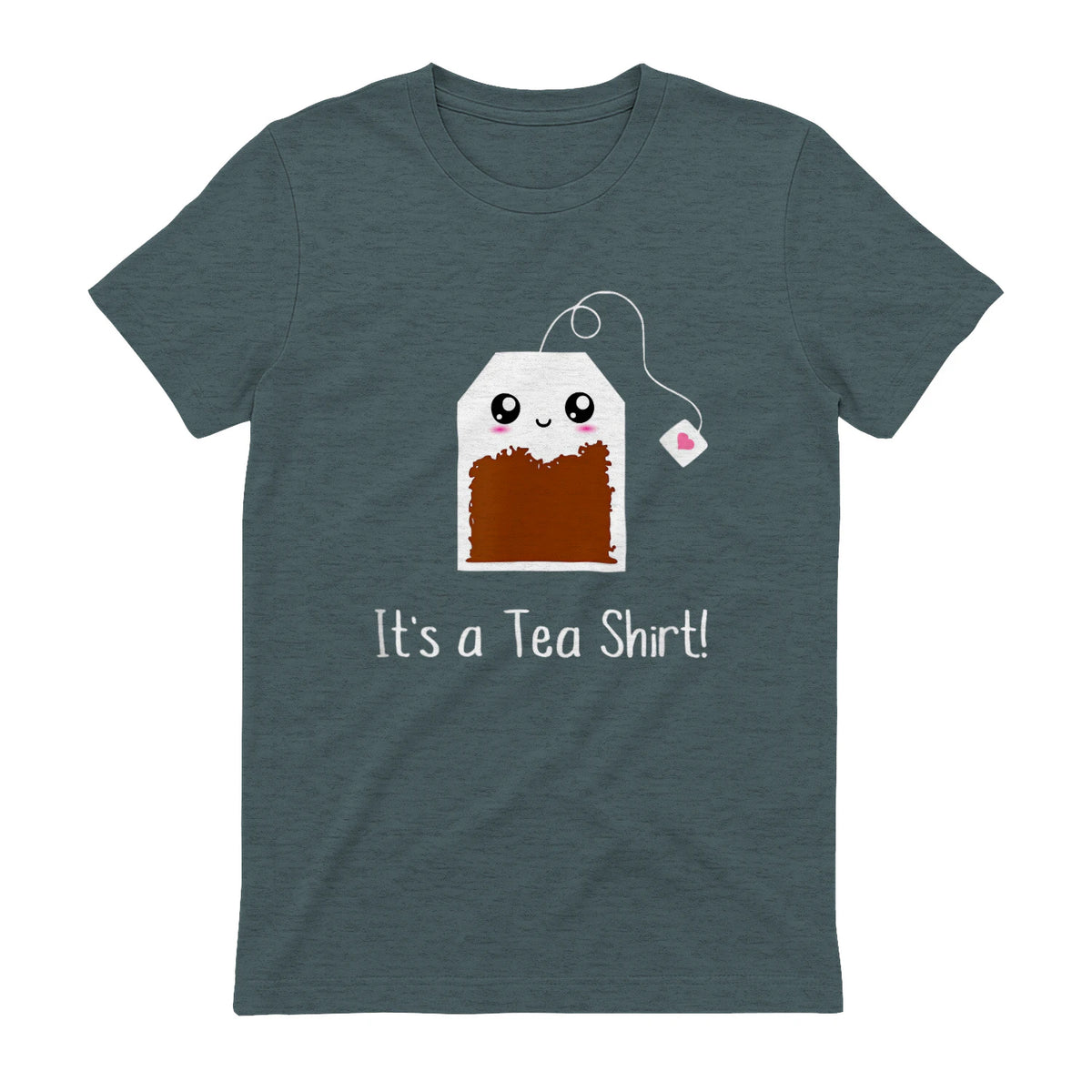 It's a Tea Shirt funny kawaii cute Tea humour Tshirt Tee in Dark Heather - back view