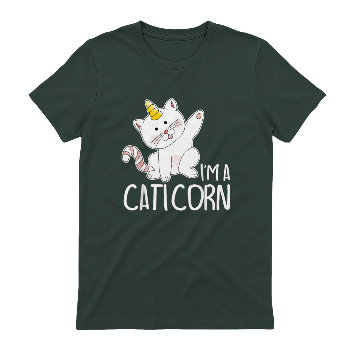 Chats Licorne I Chaton doux I Licorne I Chats in Forest Green - back view