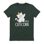 Chats Licorne I Chaton doux I Licorne I Chats in Forest Green - back view