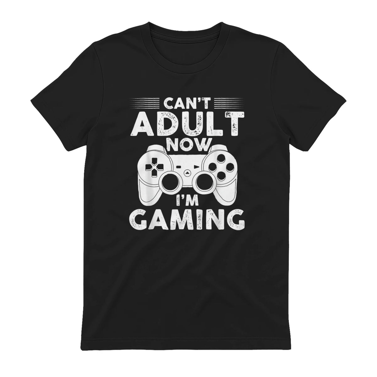 I Can't Adult Now I'm Gaming Gamer Console T-Shirt in Black - back view
