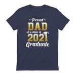 Proud Dad of a Graduate Senior Gift T-Shirt in Heather Navy - back view