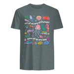 All of Us are Different None of Us are Less Autism Awareness in Dark Heather - back view