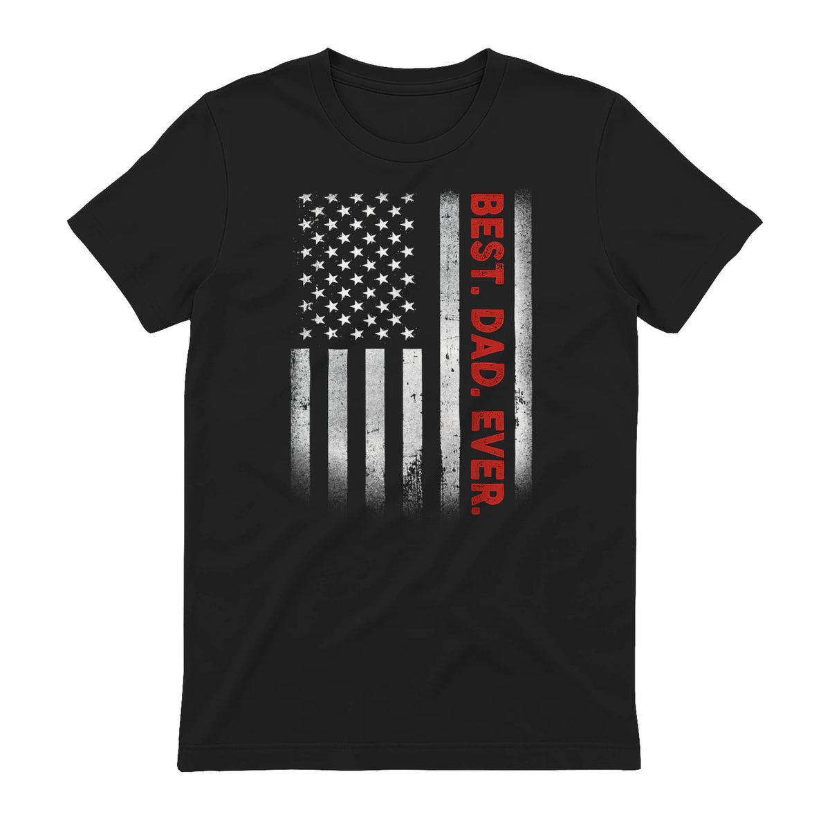 Best Dad Ever With US American Flag Gift For Father's Day in Black - back view