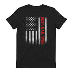Best Dad Ever With US American Flag Gift For Father's Day in Black - back view